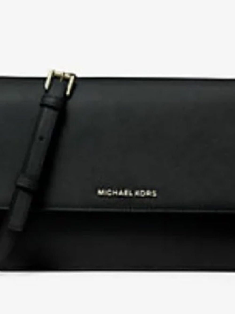 Michael Kors Black Leather Crossbody Clutch